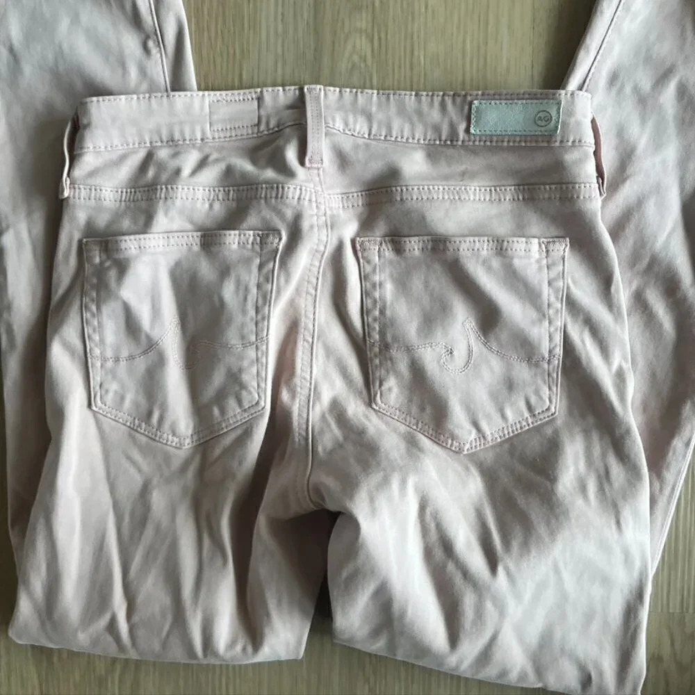 Ag Adriano goldschmied prima crop Powder pink midrise cigarette crop Size 25R - Picture 9 of 9